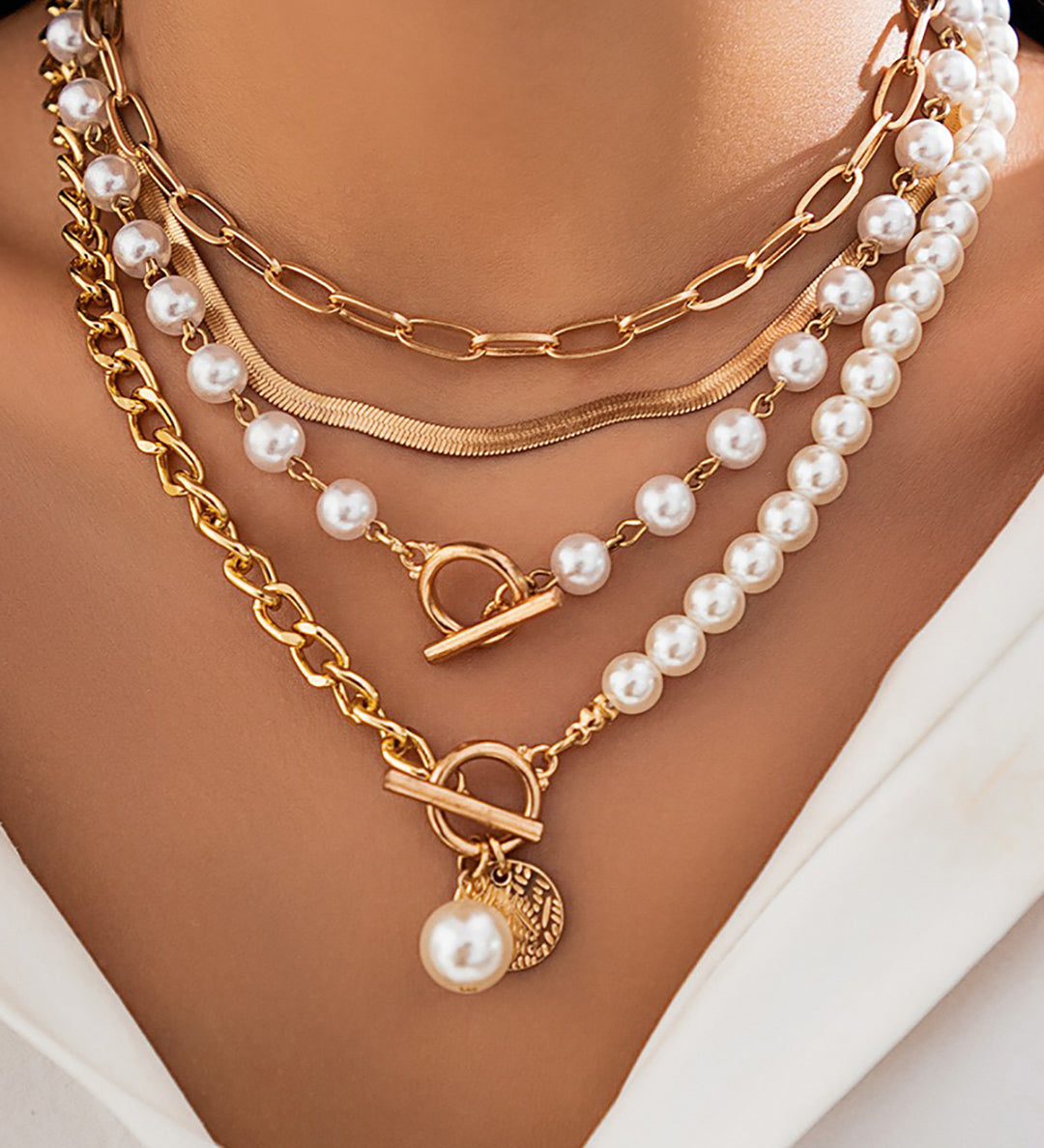 Collar de Perlas en Capas