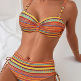 Rosa™ | Bikini de dos piezas con estampado a rayas