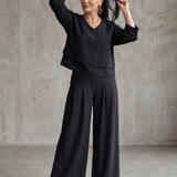 River™ | Conjunto de Top en Capas y Pantalón de Pierna Ancha