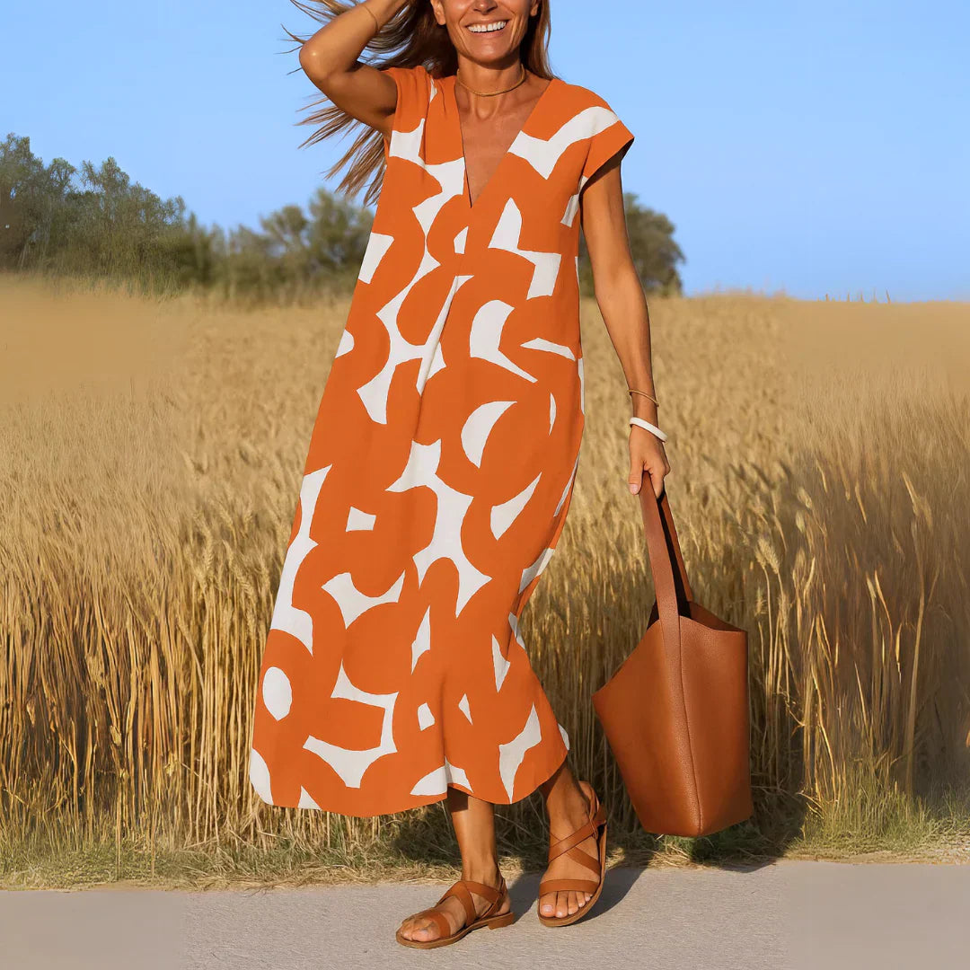 Tatiana™ | Vestido maxi con detalle calado