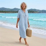 Silvana™ | Vestido maxi texturizado de corte holgado