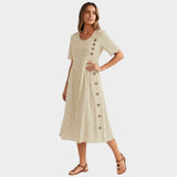 Marina™ | Elegante vestido midi de rayas