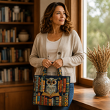Bolso Artesanal | Búho y Libros Antiguos