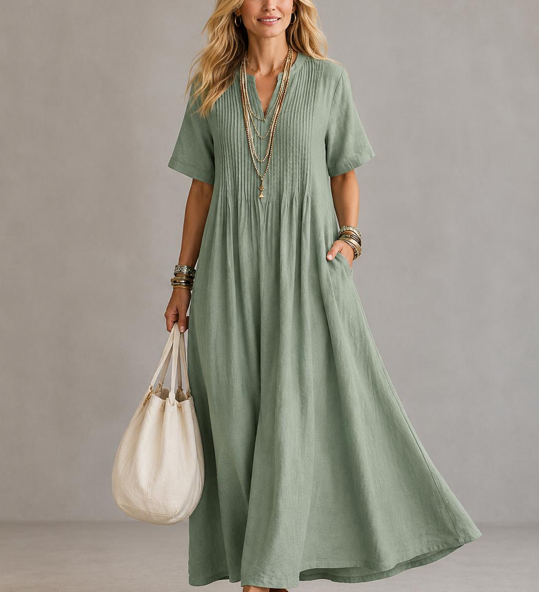 Nathalia™ | Vestido plisado
