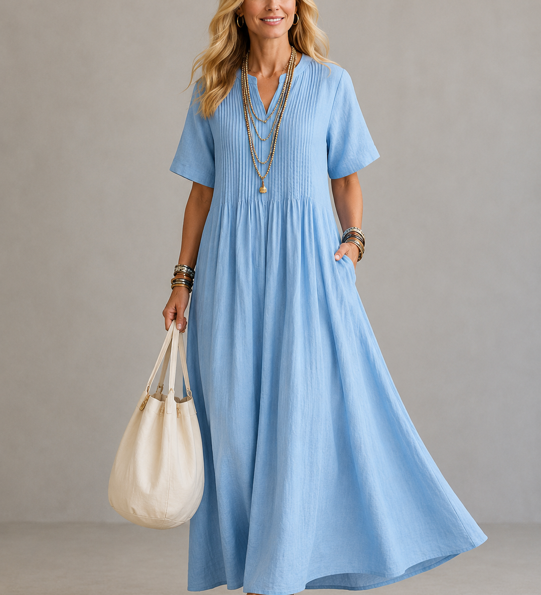 Nathalia™ | Vestido plisado