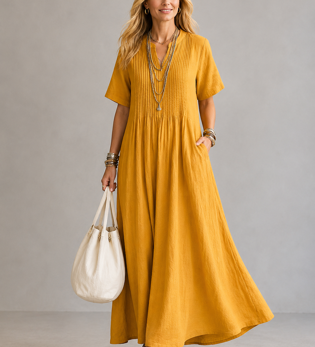 Nathalia™ | Vestido plisado