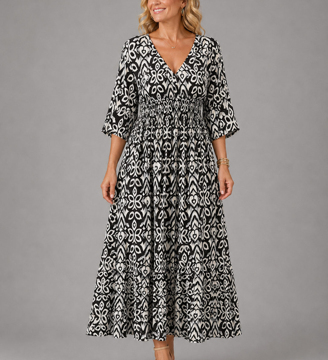 Althea™ | Vestido midi bohemio fluido