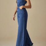 Celia™ | Mono Denim con escote en U