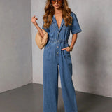 Mónica™ | Mono Denim con escote en V