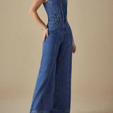 Celia™ | Mono Denim con escote en U