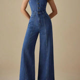 Celia™ | Mono Denim con escote en U