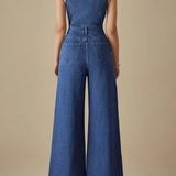 Celia™ | Mono Denim con escote en U