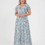 Ismeria™ | Vestido maxi de chifón con estampado floral