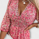 Vestidos florales con mangas abullonadas para mujeres