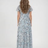 Ismeria™ | Vestido maxi de chifón con estampado floral