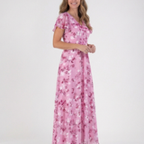 Ismeria™ | Vestido maxi de chifón con estampado floral