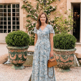 Ismeria™ | Vestido maxi de chifón con estampado floral