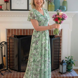 Ismeria™ | Vestido maxi de chifón con estampado floral