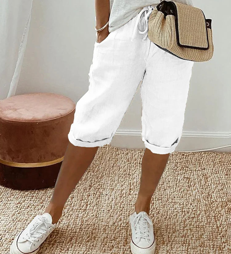 Marta™ | Shorts de algodón y lino para mujer