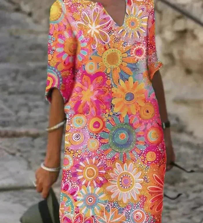 Anouk™ | Vestido maxi floral vibrante-