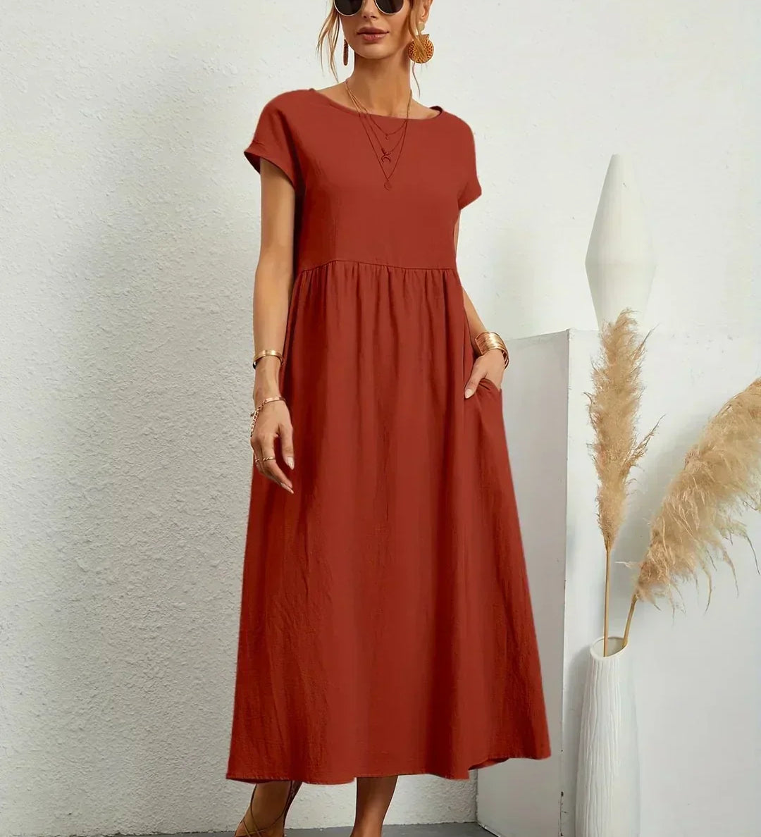Ursina™ | Vestido Midi Fluido