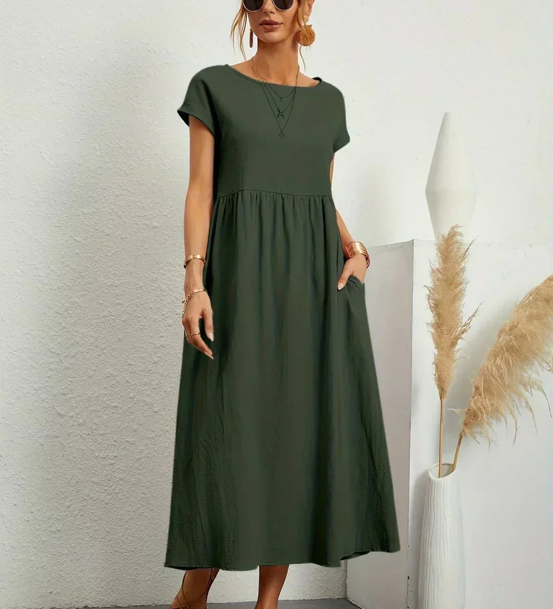 Ursina™ | Vestido Midi Fluido