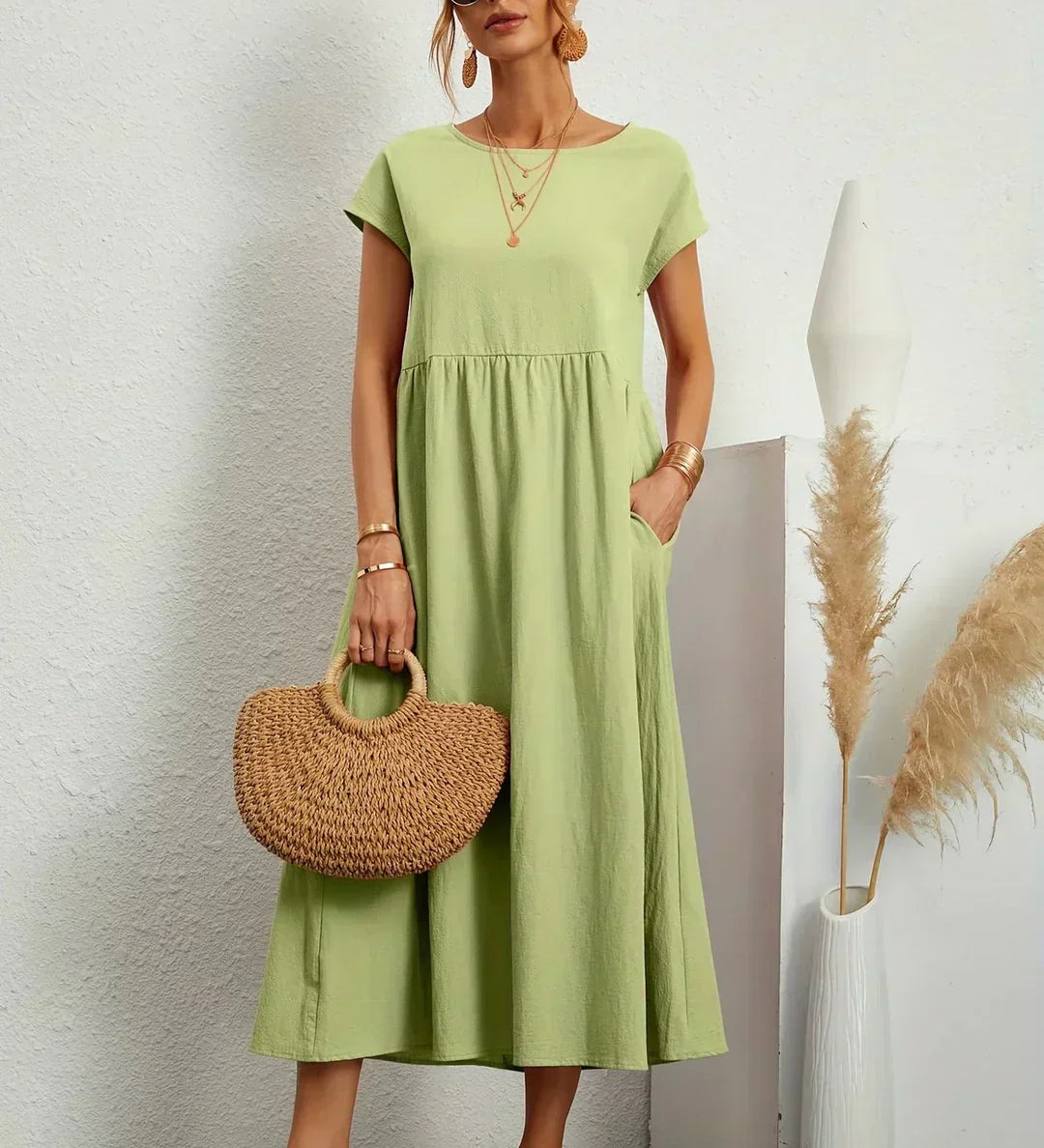 Ursina™ | Vestido Midi Fluido