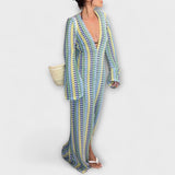 Elina – Vestido maxi con escote en V y un toque de vacaciones