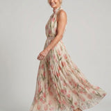 Martina™ | Vestido midi con escote halter floral