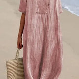 Silvana™ | Vestido maxi texturizado y holgado