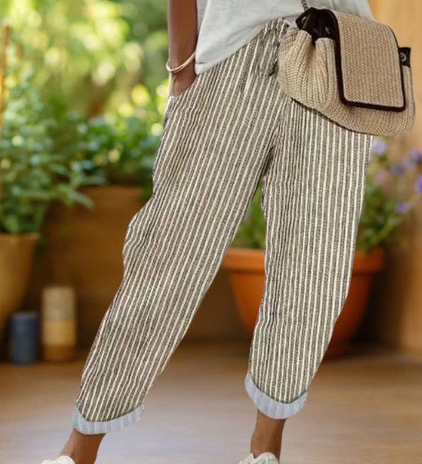 Kyoto™ | Pantalones rayados con cordón