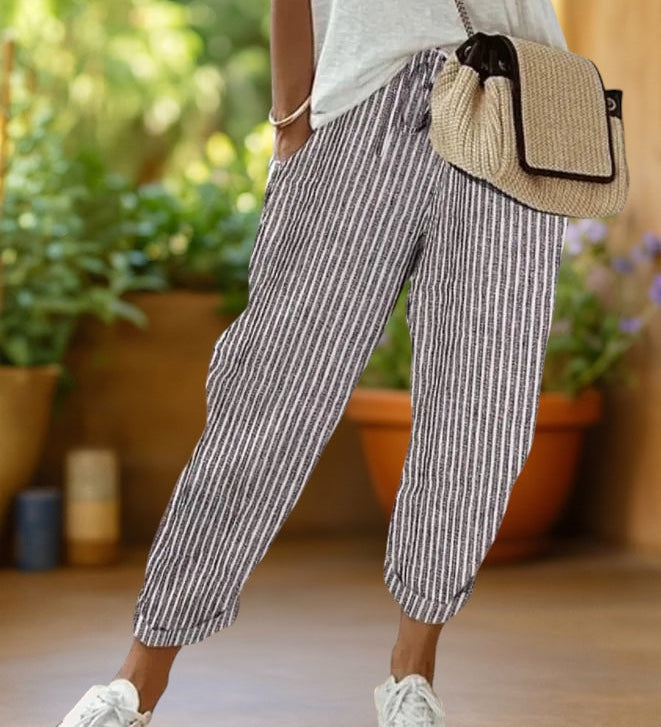 Marlowe™ | Pantalones de rayas con cordón