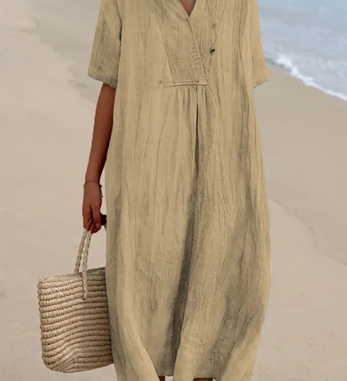 Silvana™ | Vestido maxi texturizado y holgado