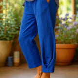 Provenza™ | Pantalones recortados de lino de color liso