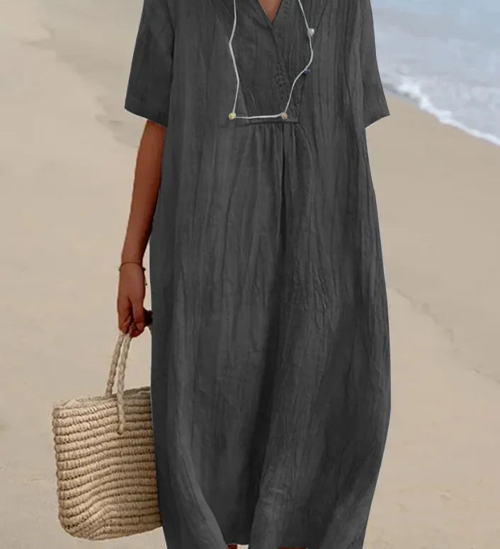 Silvana™ | Vestido maxi texturizado y holgado