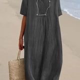 Silvana™ | Vestido maxi texturizado de corte holgado