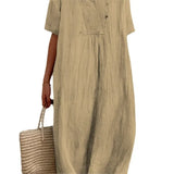 Silvana™ | Vestido maxi texturizado de corte holgado