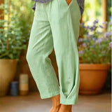 Provenza™ | Pantalones recortados de lino de color liso