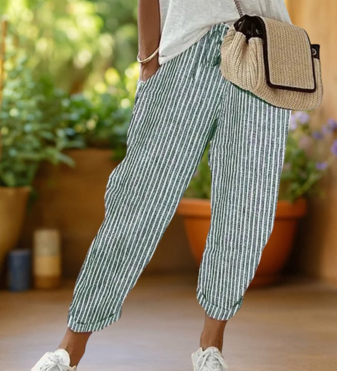 Kyoto™ | Pantalones rayados con cordón