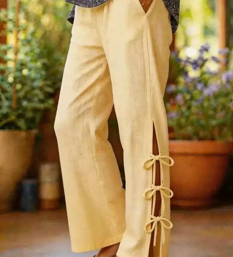 Lyara™ | Pantalones de pierna ancha con abertura lateral