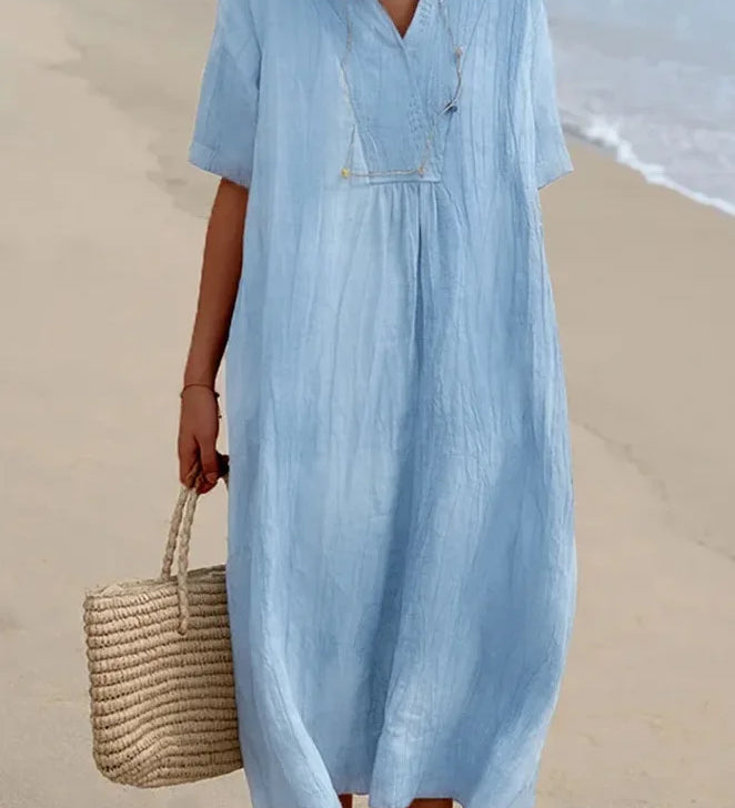 Silvana™ | Vestido maxi texturizado y holgado