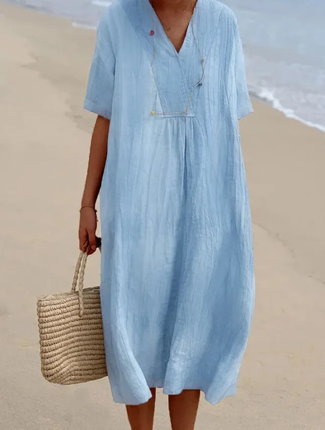 Silvana™ | Vestido maxi texturizado de corte holgado