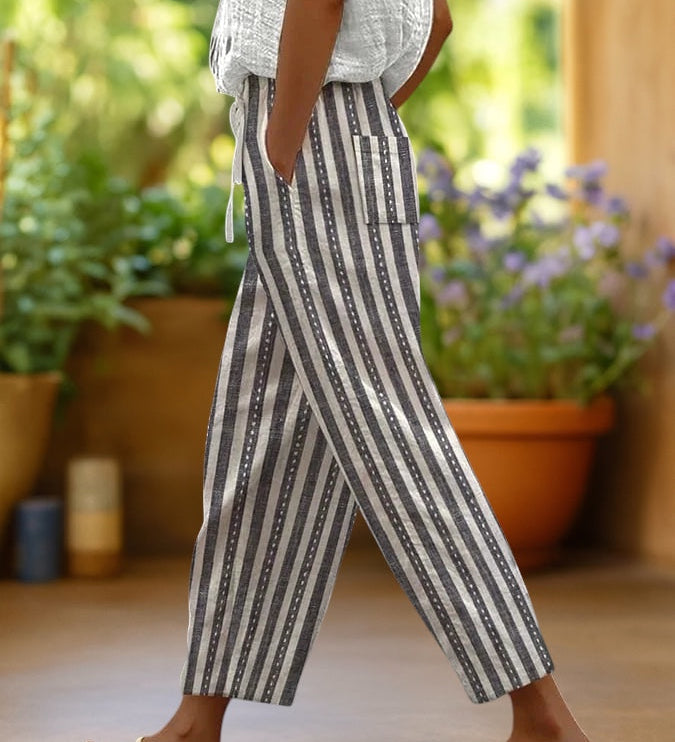 Soleil™ | Pantalones tobilleros con estampado bohemio