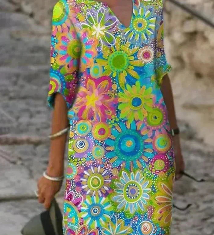Anouk™ | Vestido maxi floral vibrante-
