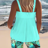 Daphne™ | Shorts de tankini de canalé brillante
