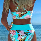 Jolina™ | Bikini de dos piezas con estampado floral y contraste