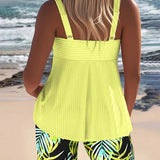 Daphne™ | Shorts de tankini de canalé brillante