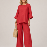 Prue™ | Conjunto de túnica holgada y pantalones de pierna ancha