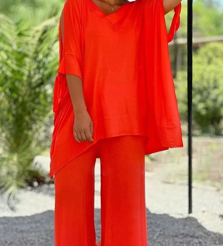 Úrsula™ | Conjunto Túnica Ombros Abertos y Pantalón