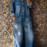 Noa™ | Mono de denim con escote de hombro descubierto